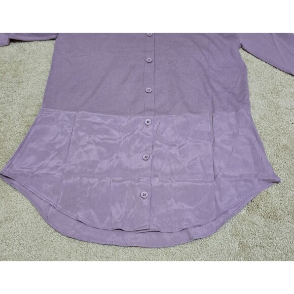 Universal Standard Dalia Mixed Media Merino Wool Cupro Top Women Elderberry 4XS - Picture 6 of 14